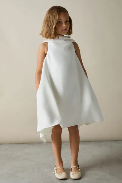 Reiss White Shauna Shift Flowy Dress In Ivory
