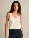 Reiss White Silk-front Cami Top In Neutral