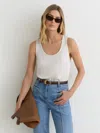 Reiss White Silk-front Cami Top In White