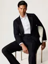 Reiss White Twill Piped Long-sleeve Shirt In White