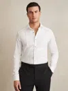 Reiss White Slim Fit Cotton Double Cuff Dinner Shirt