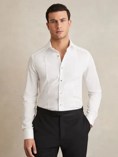 Reiss White Slim Fit Cotton Double Cuff Dinner Shirt