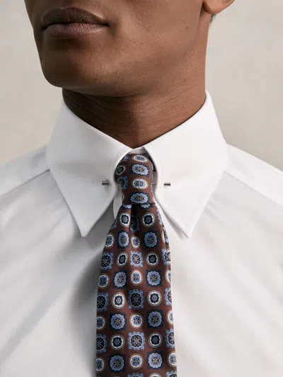Reiss White Slim Fit Cotton Pin Collar Shirt