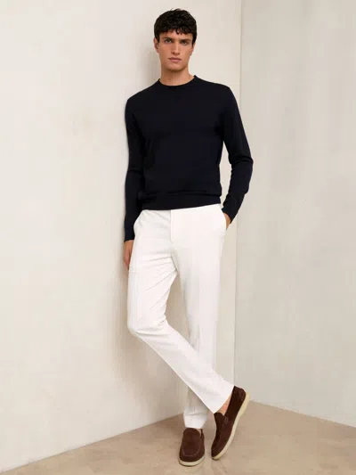 Reiss White Slim Fit Internal Drawstring Trousers
