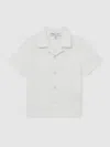 Reiss White Smiley World Wave Texture Shirt In White