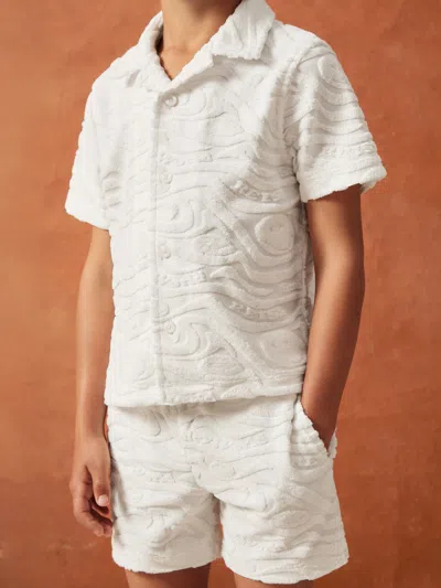 Reiss Kids' White Smileyworld Wave Texture Shirt