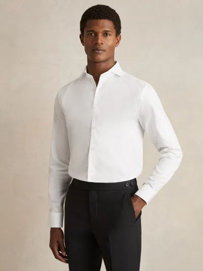 Reiss White Storm Reg Cotton-twill Two-fold Shirt