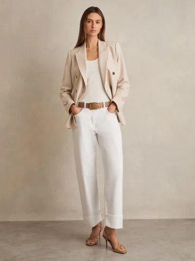 Reiss Selin High Rise Straight Leg Jeans In White