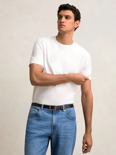 REISS REISS WHITE JOE STRETCH-COTTON CREW-NECK T-SHIRT