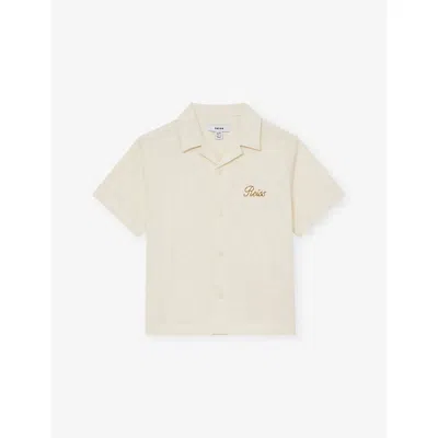 Reiss Kids' White Sycamore Brand-embroidered Woven Shirt 3-9