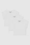 Reiss White Terry 3 Pack 13-14 Yrs Cotton-jersey Cropped T-shirt 3 Pack