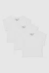 Reiss White Terry Pack 9-13 Yrs Cotton-jersey Cropped T-shirt Pack In White