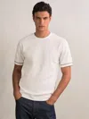 Reiss White Textured Crew-neck Tipped T-shirt