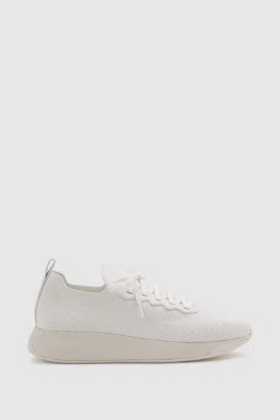 Reiss White Hybrid Knit Trainers