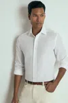 Reiss White Atelier Cotton-piqué Long-sleeve Shirt In White