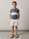 Reiss White 3-9 Yrs Cotton Chino Shorts With Stretch