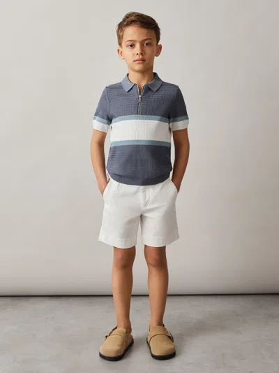 Reiss White Wicket 3-9 Yrs Cotton Chino Shorts With Stretch