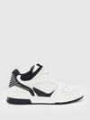 Reiss White/black Bonded-leather Mid-top Skater Trainers