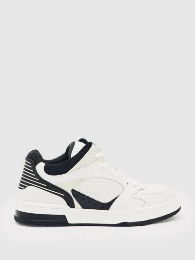 Reiss White/black Bonded-leather Mid-top Skater Trainers