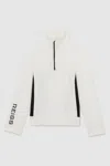 Reiss White/black Brina 13-14 Yrs Funnel Neck Base Layer Top In White/black