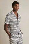 Reiss Chez Crochet Camp Shirt In Multi