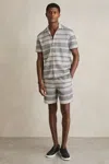 Reiss White/black Crochet Drawstring Shorts