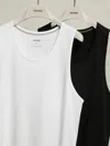 Reiss Mens White Black Monty Set Of Two Stretch Jersey Vests In Multi