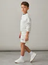 Reiss White/blue Cotton-blend Airlines-print Shorts In Multi