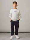 Reiss White/blue Cotton-blend Airlines-print Sweatshirt
