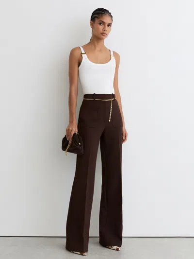 Reiss White/camel Stretch-cotton Hardware-detail Vest