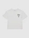 Reiss White/green Cotton Motor Cars-print T-shirt In Multi