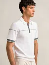 Reiss Bradford Tipped Quarter Zip Polo In Multi