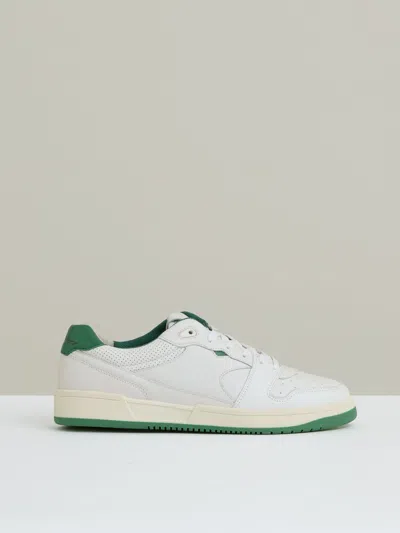 Reiss White/green Leather Low Top Trainers In Multi