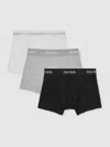Reiss White/grey/black 9-13 Yrs Stretch-cotton Logo-waistband Boxer Shorts 3 Pack In Gray