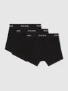 Reiss Black 9-13 Yrs Stretch-cotton Logo-waistband Boxer Shorts 3 Pack In Multi