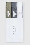 Reiss White/lichen Green/steel Blue Bless Teen Crew Neck T-shirts 3 Pack