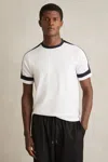 Reiss White/navy Oversized Textured T-shirt