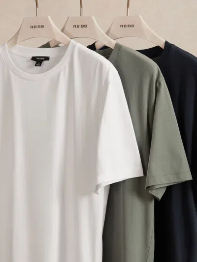 Reiss White/navy/dark Sage Green Bless T-shirts Pack In Multi