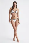 Reiss White/neutral Sadie Fixed Triangle Lattice Bikini Top In White/neutral