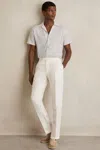Shop Reiss White/soft Blue Textured Stripe Cuban Collar Shirt