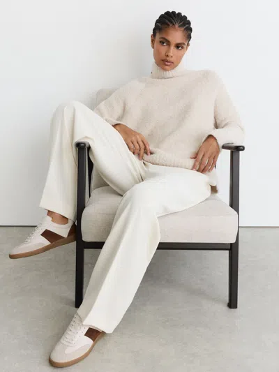 Reiss White/tan Suede And Leather Colour-block Runner Trainers