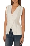Reiss Whitney Linen Double Breasted Button-up Vest In White