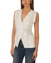 Reiss Whitney Linen Double Breasted Button-up Vest