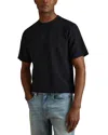 Reiss Mens Navy Wick Textured Stretch-woven T-shirt In Navy