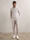 Reiss Wicker Brown Melange Billings Merino Wool-blend Cuffed Joggers In Neutral