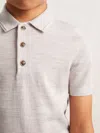 Reiss Wicker Melange 9-13 Yrs Merino Wool Short Sleeve Polo Shirt In Gray