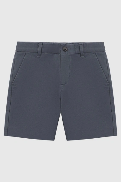 Reiss Kids' Wicket - Airforce Blue Casual Chinos Shorts, Uk 13-14 Yrs In Gray