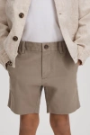 Reiss Mushroom Brown Junior Casual Chino Shorts In Mushroom Brown