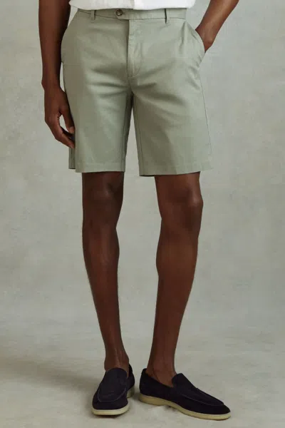 Reiss Wicket - Pistachio Modern Fit Cotton Blend Chino Shorts, 28