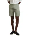 Reiss Pistachio Modern Fit Cotton Blend Chino Shorts In Green